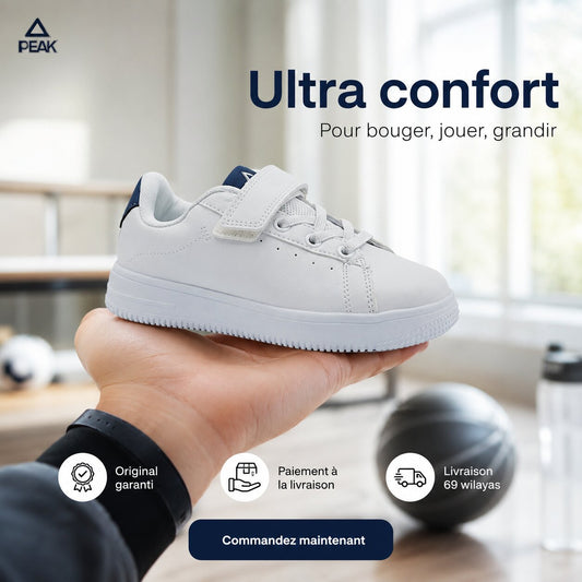 Peak Kids Casual Shoes White Navy