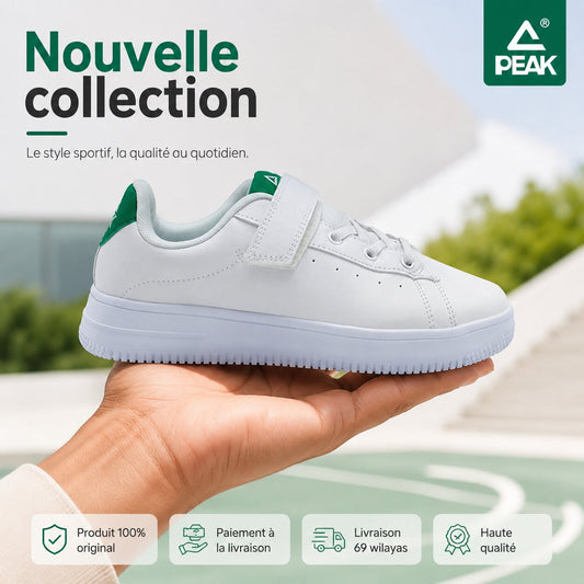 Peak Kids Casual Shoes White Green